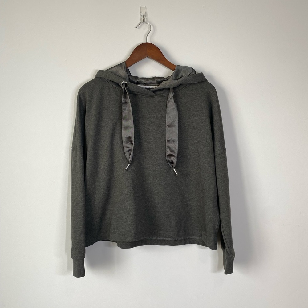 Only Green Cropped Hoodie Sz L